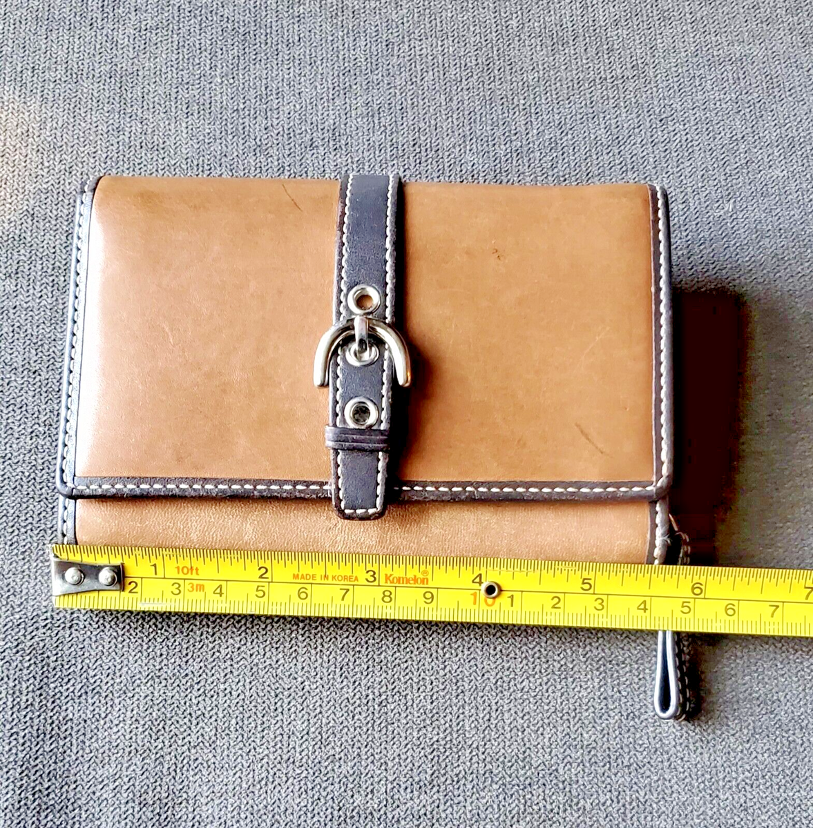 Vintage Coach Soho Buckle Bifold Brown Leather Wallet with Zip