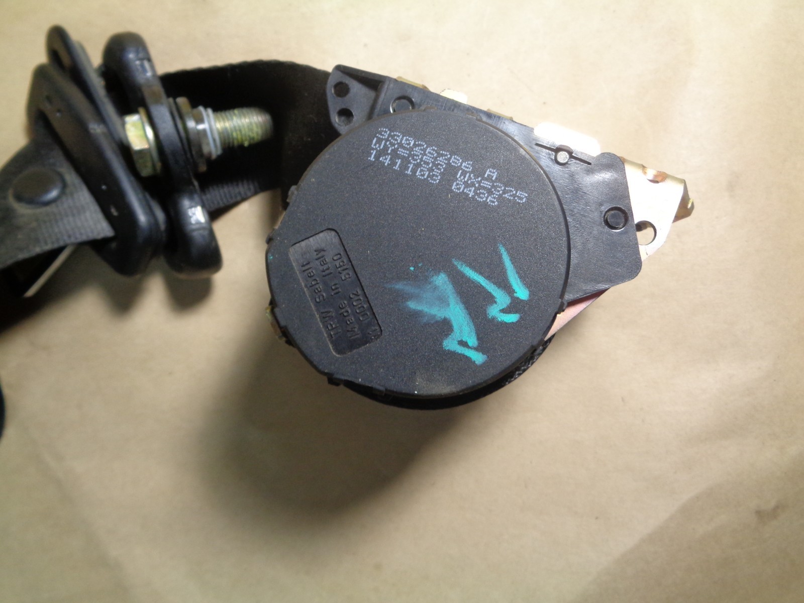 Maserati 4200 ..Rh Right Rear Seat Belt...Part# 66193900