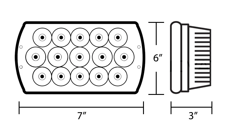 Pair 7x6" 5x7" inch CREE 15 LED Replace H6054 Headlights High/Low Beam 6000K 45W - Image 4 of 4