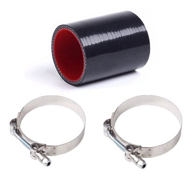 63mm 2.5'' Straight Silicone Hose Pipe Intercooler Radiator Coupler + T-Clamps