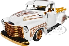 1950 CHEVROLET 3100 PICKUP LOWRIDER WHITE 1/25 DIECAST MODEL CAR BY MAISTO 32545