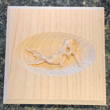 Mermaid Engraving Trim Wood Corner Trim Block Door Trim Block Window Trim