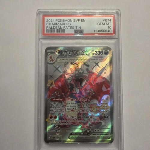 2024 POKEMON SVP EN #074 CHARIZARD ex GEM MT PSA 10 PALDEAN FATES TIN PROMO