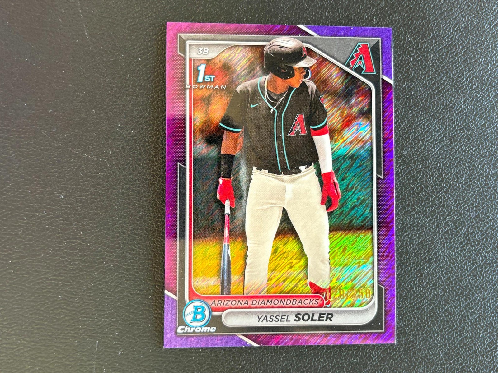 Yassel Soler 2024 Bowman Chrome 1st Purple Refractor RC Dbacks 120/250 E95