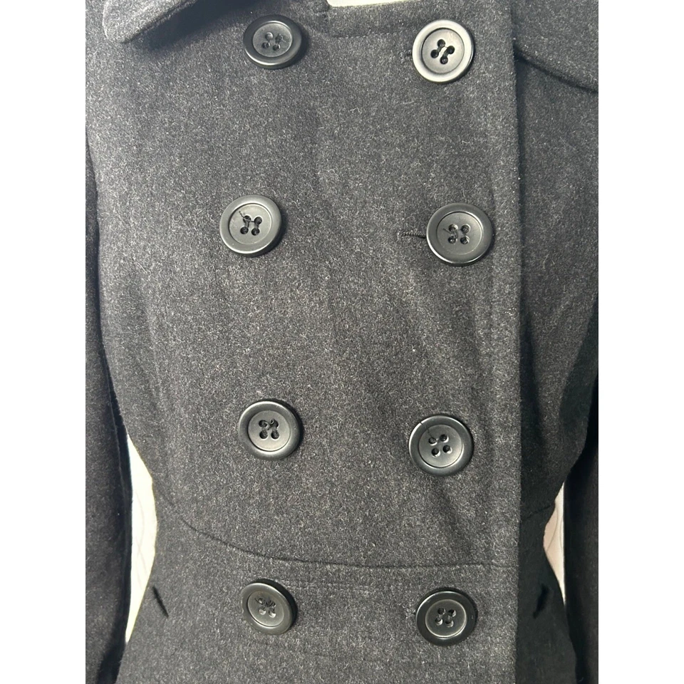 American Rag Cie Gray Wool Blend Peacoat Women’s Double Breasted Jacket Size M - Image 3 of 4