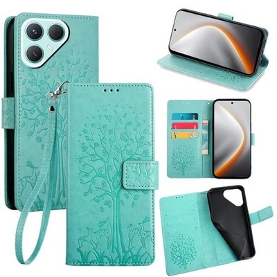 For Tecno Pova 7 Pro 5G Tree & Deer Embossed Leather Phone Case cover shell