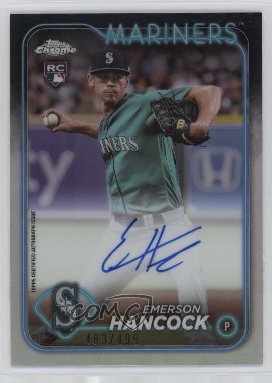 2024 Topps Chrome Rookie Refractor 483/499 Emerson Hancock #RA-EH Auto RC 0j5i