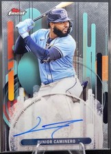 Junior Caminero 2025 Finest #FA-JC Finest Auto Tampa Bay Rays