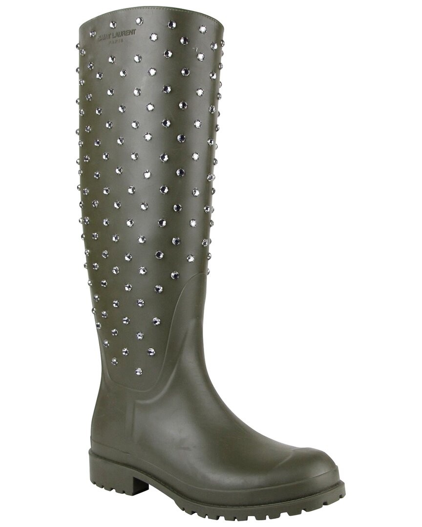 Saint Laurent Rubber Boot Womens Green 36 Eu 74190₽