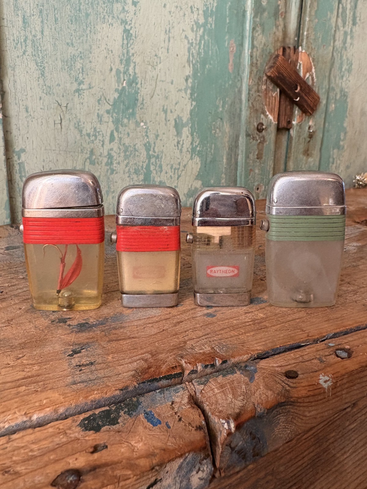 Lot Of 4 Mcm See-thru Lighters Raytheon Fishing Lure
