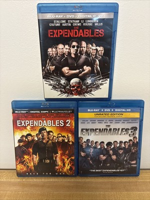 Expendables 1-3 (Bluray) Bundle Lot Very Good Condition