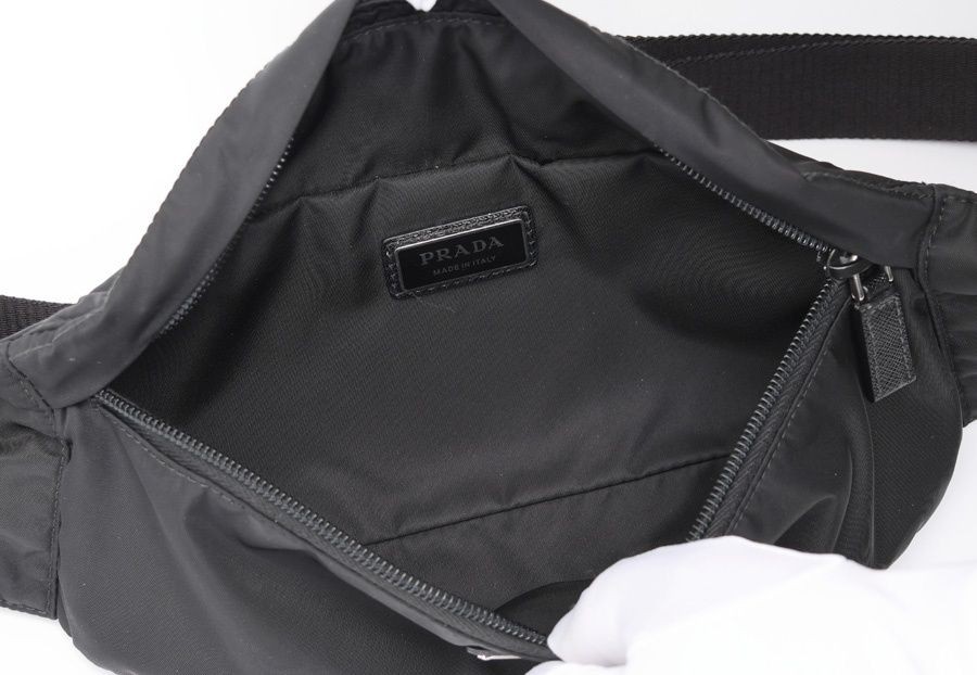 Prada Re-Nylon Belt Bag Black Nylon Used 26x12cm From Japan thumbnail 7
