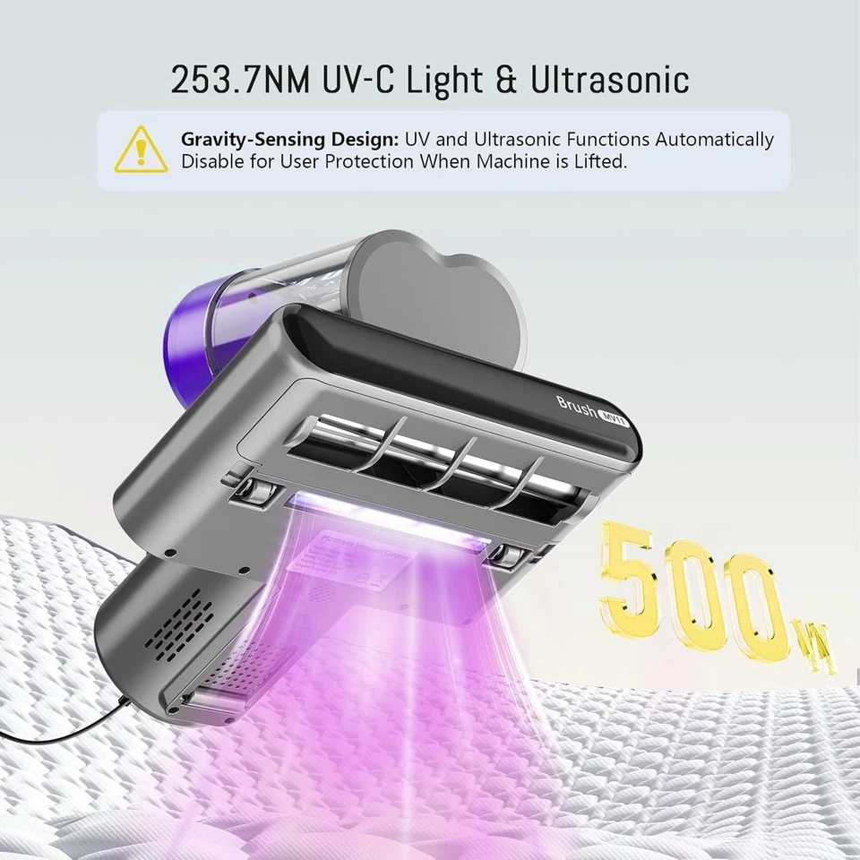 Bed Vacuum Cleaner Mattress Vacuum Cleaner,16Kpa Powerful Handheld Vacuums - Image 3 of 4