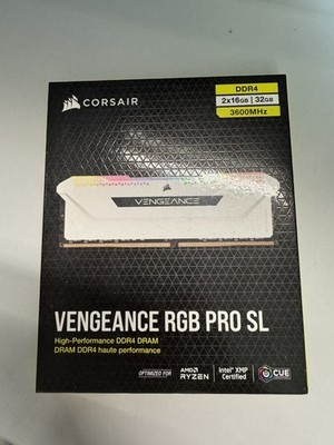 Corsair 32GB (2x16GB) DDR4 3600MHz Vengeance RGB Pro SL RAM CMH32GX4M2D3600C18W