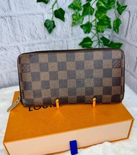 Louis Vuitton Damier Ebene Zippy Zip Around Long Wallet Purse Brown