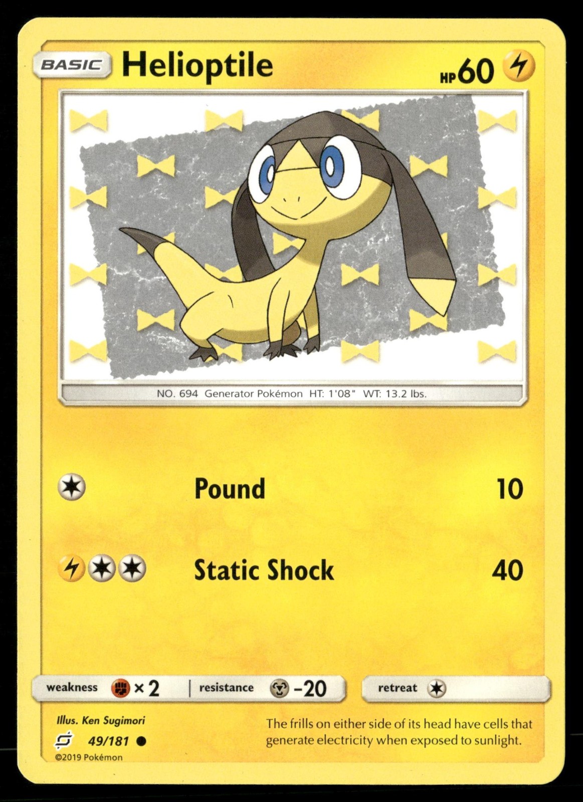 Helioptile 49/181 Common Team Up Pokemon Near Mint