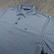 Travis Mathew Polo Shirt Mens XL Blue Performance Golf Pima Flex Stretch Preppy