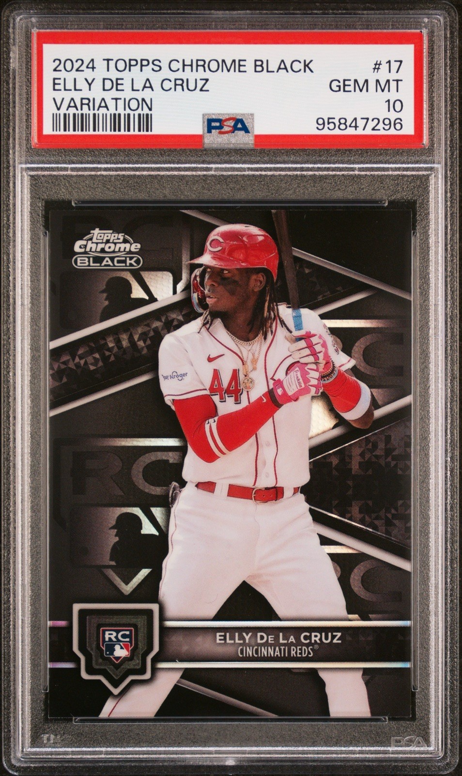 PSA 10 2024 TOPPS CHROME BLACK VARIATION #17 ELLY DE LA CRUZ ROOKIE RC 🔥