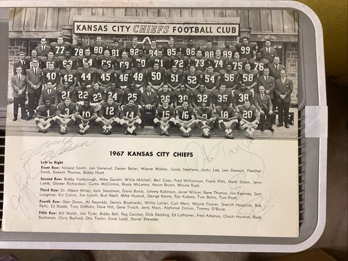 Kansas City Chiefs 1967 Team Photo Autographed