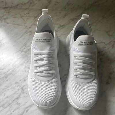 SKECHERS BOBS Women's Sneakers White Mesh Lace Up Memory Foam 117580