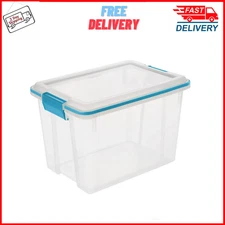 Sterilite 20 Quart Clear Gasket Box with Blue Latches & Gasket Storage Bin