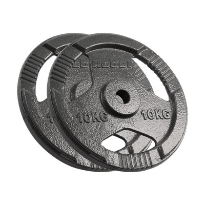 Gewichtssatz aus Gusseisen, 2 x 10 kg, 20 kg Loch, 31 mm Platte mit Griffen, 