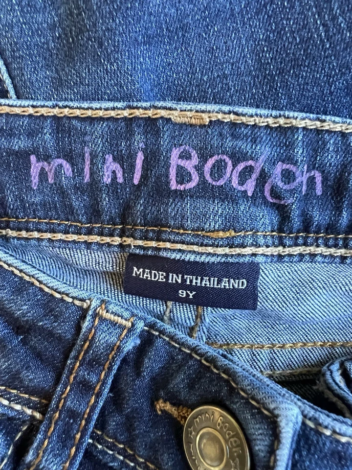 Mini Boden Girls Size 9 Denim Jeans Pants Blue Adjustable Waist - Image 3 of 3