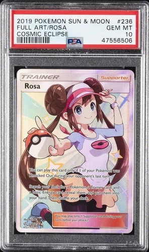 2019 POKEMON SUN & MOON COSMIC ECLIPSE #236 FULL ART/ROSA PSA 10