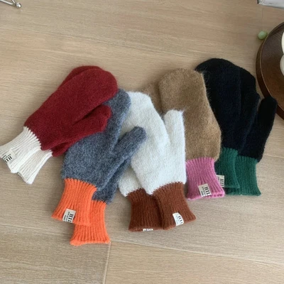 Damen Winterhandschuhe Plüsch gestrickt Weiche Mode Vollfinger elastisch - Bild 1 von 4