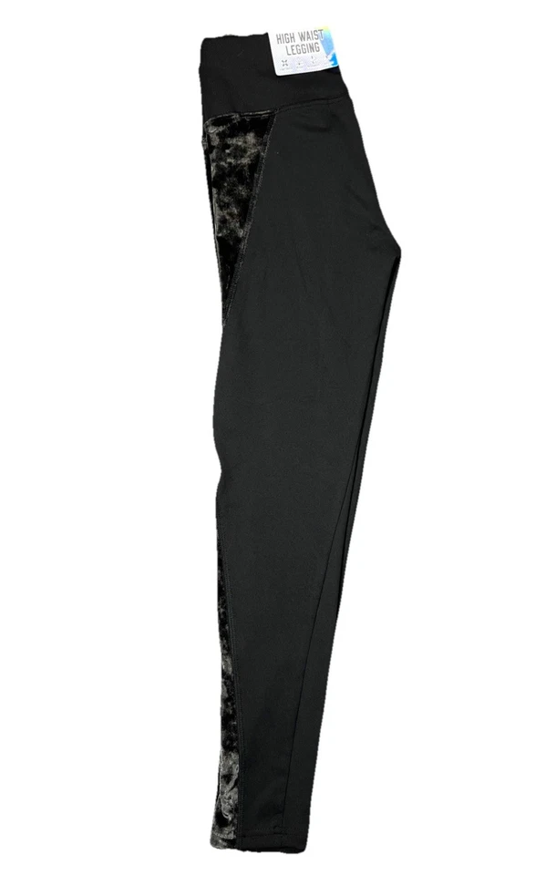 Leggings Justice Active GIrls Cintura Alta Terciopelo Negros Talla 10 Nuevos con Etiquetas Foto 2 de 4