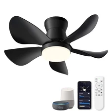 Alexa Smart Ceiling Fan with Alexa/Google Assistant/App Control - 28'' Black ...