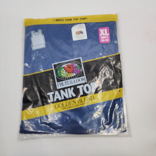Vtg 1998 Fruit of the Loom Tank Top Navy Blue Shirt Large 46-48 Golden Blend NOS