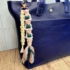 Macrame  Charm Beaded Flower Purse Keychain Charm Boho Accessories FAST SHIP NEW