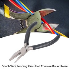 5 Inch Wire Looping Pliers Half Concave Round Nose Pliers Carbon Steel Wind