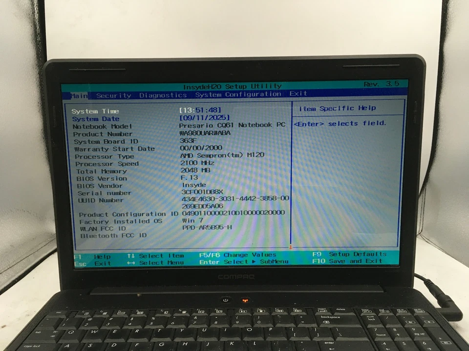 HP PAVILION DV2000 - BOOTS TO BIOS - INTEL CORE 2 DUO - 1GB RAM - 16" -READ- BB - Image 2 of 4