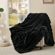 Fluffy Faux Fur Throw Blanket for Couch Bed 50x60, Luxury Soft Thick Fuzzy Pl...