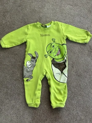 Rare Vintage 2004 Shrek 2 Baby Sleeper 9-12M Green Shrek Donkey Y2K DreamWorks - Photo 1/4