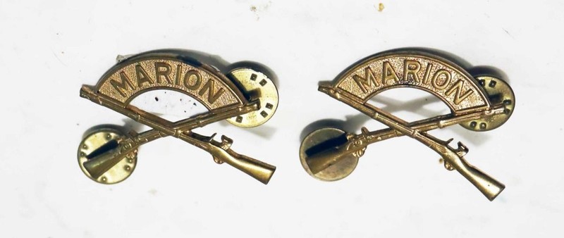 Vintage Marion Military Institute Cadet Corps Collar Insignia Pair NS Meyer, NY