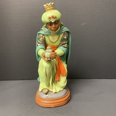 G Ruggeri Statue Balthazar Magi 11'' Wise Men Nativity Handpainted Vintage