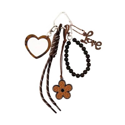 Leopard Print Star Bag Charm Keychain Accessory Acrylic Alloy Lightweight