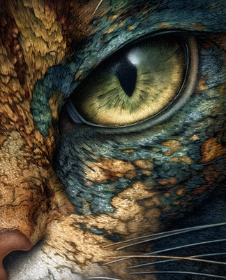 8x10 Close Up Of A Cat ' S Face Art Print Wall Decor - 491439755