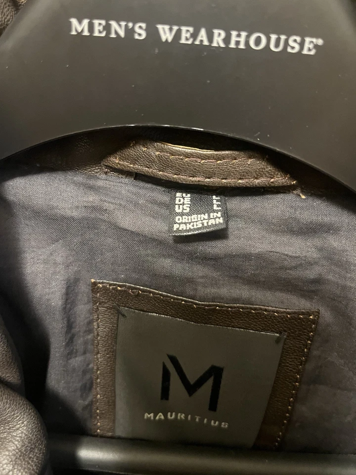 Chaqueta de cuero marrón Mauricio para hombre talla L piel de cordero Foto 4 de 4