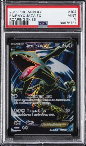 2015 POKEMON XY ROARING SKIES #104 FULL ART/RAYQUAZA EX PSA 9