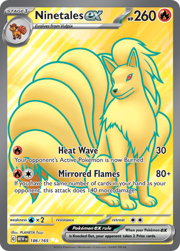 NINETALES EX 186/165 UR (ULTRA RARE) 151 POKEMON HOLO NM/M