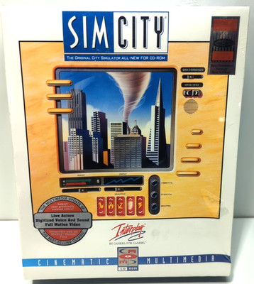 SimCity by Interplay 1995 CD-ROM Big Box edition Vintage Maxis