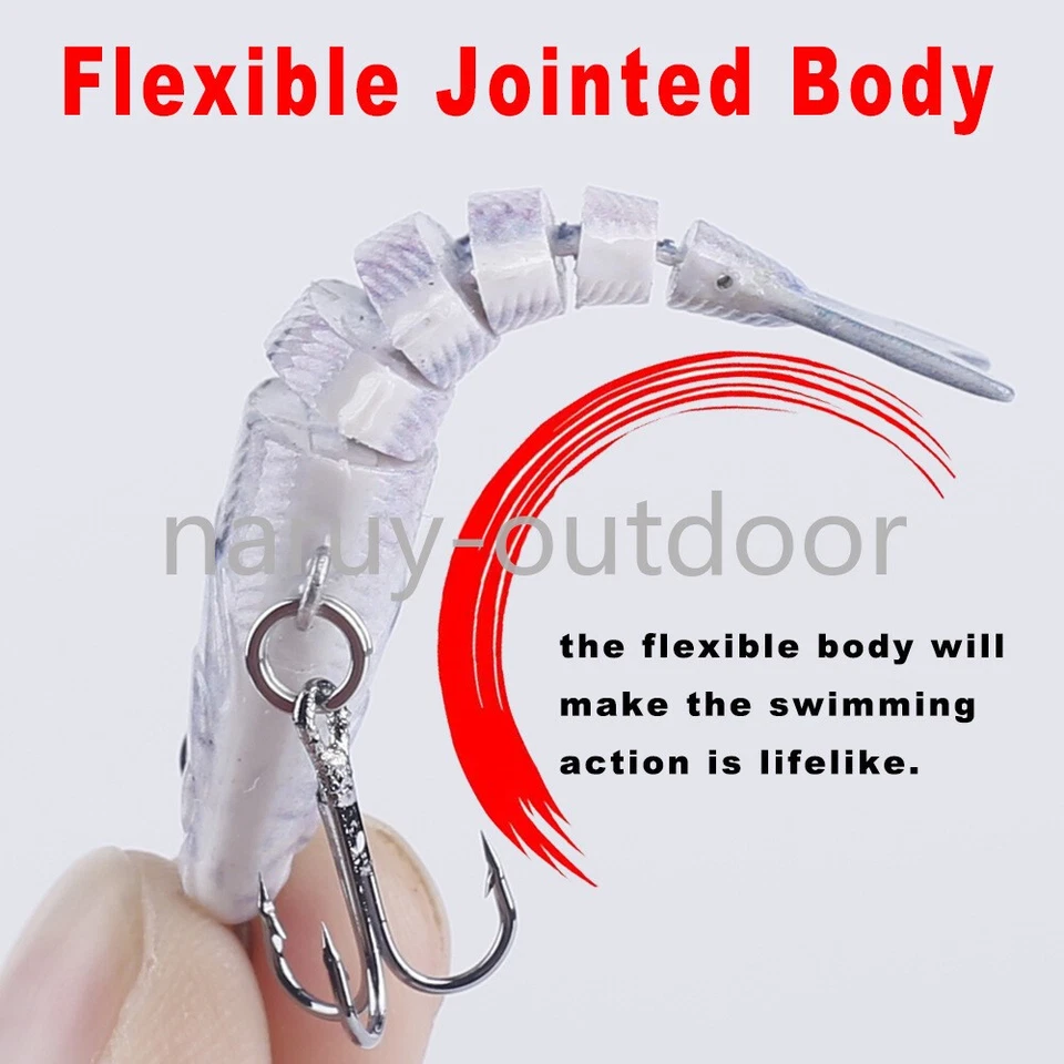 5er Pack Mini Mulit Jointed Swimbaits 5cm/2g Sinking Wobbler Crankbait... - Bild 4 von 4