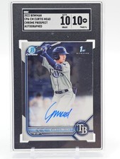 CURTIS MEAD 2022 BOWMAN CHROME 1ST ROOKIE AUTO #CPA-CM RAYS SGC 10 Q3795