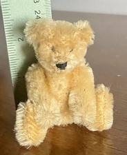Vintage Miniature Steiff Mohair Teddy Bear Golden Honey Brown Mohair 3.5  NO ID