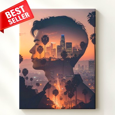 Canvas Exposure Cityscape Wall Art Male Silhouette Featuring Profile Every