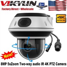 Vikylin 8MP PoE IP Security Camera PTZ 5X ZOOM 2-Way Audio Outdoor IR Light Dome